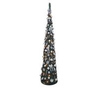 Portland Fir 7ft Pop up Christmas Tree with 80 Lights & 80 White & Silver Decorations