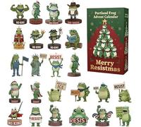 Portland Frog Advent Calendar 2025 - 24 Day Countdown Calendar with 24 Quirky and Adorable Frogs, Join the Croaking Resistance This Holiday Season, Funny Xmas Gift for Kids Adult Teens (1 Pcs)