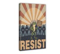 Portland Frog Anti-ICE Protest Banner Canvas Poster Bedroom Decor Landscape Office Room Decor Gift 08x12inch(20x30cm)