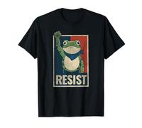 Portland Frog Protest Resist Distressed Retro Political Art T-Shirt