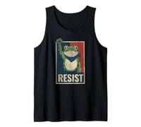 Portland Frog Protest Resist Distressed Retro Political Art Tank Top