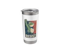 Portland Frog Protest Resist Raised Fist Distressed Retro Stainless Steel Insulated Tumbler