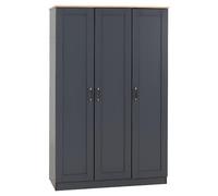 Portland Grey and Oak 3 Door Wardrobe