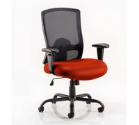 portland hd black back office chair with tabasco red seat