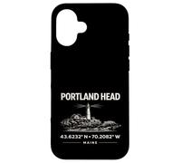 Portland Head Lighthouse Maine Coordinates Design Case for iPhone 16