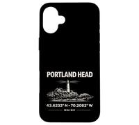 Portland Head Lighthouse Maine Coordinates Design Case for iPhone 16 Plus