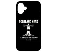 Portland Head Lighthouse Maine Coordinates Design Case for iPhone 16 Plus