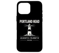 Portland Head Lighthouse Maine Coordinates Design Case for iPhone 16 Pro Max