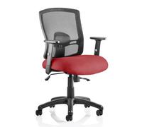 portland ii black back office chair with ginseng chilli seat