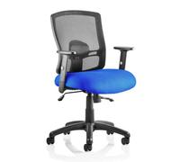 portland ii black back office chair with stevia blue seat
