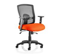portland ii black back office chair with tabasco red seat