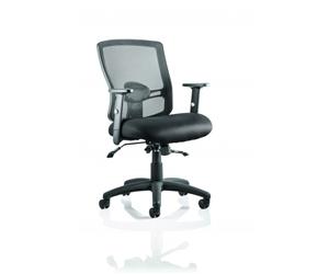 Portland II Task Operator Chair Black Mesh With Arms - OP