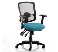 portland iii black back office chair with maringa teal seat