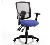 portland iii black back office chair with stevia blue seat