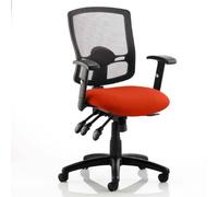 portland iii black back office chair with tabasco red seat