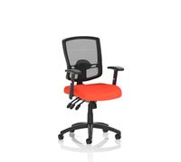 Portland III Mesh Back With Height Adjustable Arms Bespoke Colour Seat Tabasco Orange
