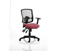 Portland III Task Operator Chair Black Mesh Back Chilli Col
