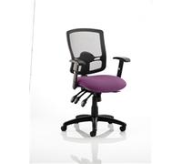 Portland III Task Operator Chair Black Mesh Back Purple Col