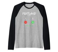 Portland is Calling and I Must Go Oregon Traveling Raglan Baseball Tee