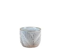 Portland Living Embossed Leaf Planter 11cm, Small Rustic Ceramic Plant Pot with Textured Leaf Design, Decorative Indoor Planter for Succulents, Herbs, or Houseplants