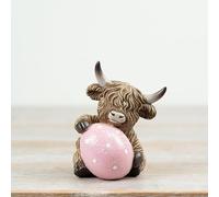 Portland Living Highland Cow with Easter Egg Deco, 9.5cm