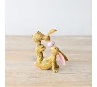 Portland Living Jasper and Bonnie Pink Easter Kisses Rabbit Figurine 11cm - Cute Resin Bunny Ornament Spring Home Decor Gift
