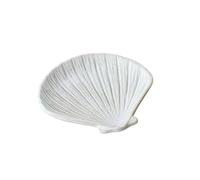 Portland Living Porcelain Shell Dish 13cm - Coastal Decorative Serving Plate - Elegant White Shell-Shaped Tray for Snacks, Jewelry, or Display
