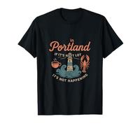 Portland Local Pride Lighthouse Coffee Lobster Design T-Shirt