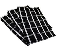 Portland Luxury Waffle Egyptian Tea Towel [3 PACK] 50x70cm Black/White