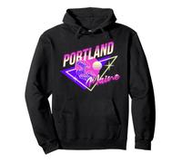 Portland Maine 80s Retro Coastal ME Vacation Souvenir Pullover Hoodie