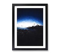 Portland Maine Lighthouse Modern Framed Wall Art Print, Ready to Hang Picture for Living Room Bedroom Home Office Décor, Black A2 (64 x 46 cm)