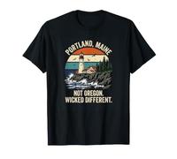 Portland Maine Not Oregon Wicked Different Funny Saying T-Shirt
