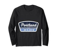 Portland Maine Vintage Travel Retro Badge Long Sleeve T-Shirt