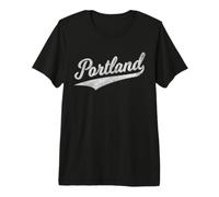 Portland Oregon Classic Retro Script Flag Swoosh Premium T-Shirt