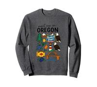 Portland Oregon Old Town Nature Icons Design Sweatshirt