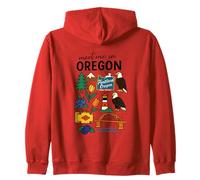 Portland Oregon Old Town Nature Icons Design Zip Hoodie