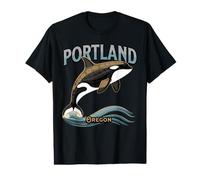 Portland Oregon Orca Whale Ocean Coast Art Value Graphic T-Shirt