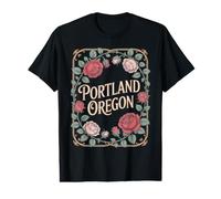Portland Oregon Rose City Elegant Floral Value Graphic T-Shirt