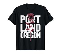 Portland Oregon Rose City Travel Design Value Graphic T-Shirt, Men, Black, M