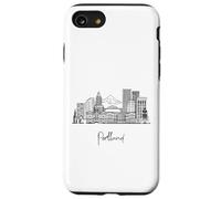 Portland Oregon Skyline US Travel Souvenirs Black Cityscape Case for iPhone SE (2020) / 7 / 8