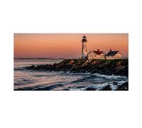 Portland River Lighthouse Sunrise Large Party Banner Sign Wall Hanging Backdrop Banner Birthday Party Backdrops For New Year Graduation Wedding Birthday Party Decor 120x60cm