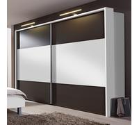 Portland Sliding Wardrobe - 2 Door - White and Havana