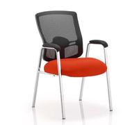 portland straight leg visitor chair with tabasco red seat