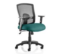 portland task black back office chair with maringa teal seat