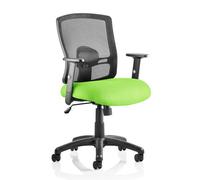 portland task black back office chair with myrrh green seat