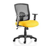 portland task black back office chair with senna yellow seat