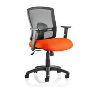 portland task black back office chair with tabasco orange seat