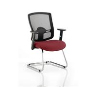Portland Visitor Chair Cantilever Chilli Colour Seat With A