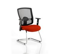Portland Visitor Chair Cantilever Pimento Colour Seat With