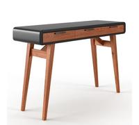 portland wooden laptop desk in gloss black and oak